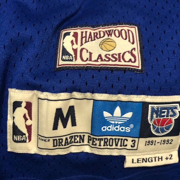 Used adidas New Jersey Nets Drazen Petrovic Hardwood Classics Jersey M - Picture 6 of 6